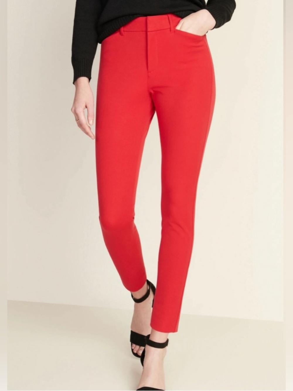 Red Old Navy Cropped Pixie Pants